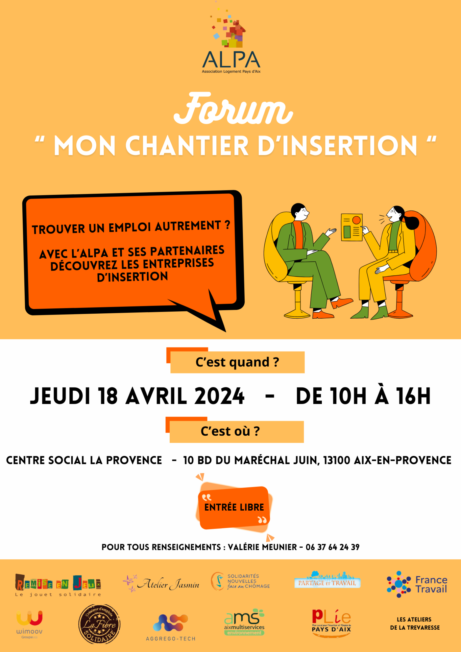 chantier d'insertion en avril 2024 à Aix-en-Provence